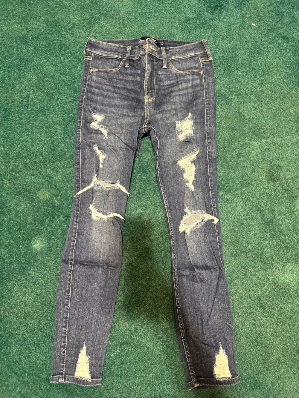 Hollister Dark Blue High-Rise Crop Jean Leggings